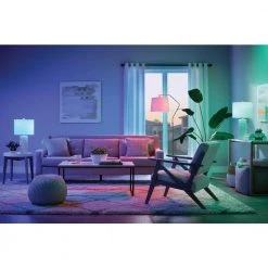 5-Watt A19 Color Changing Party LED Light Bulb (1-Pack) by EcoSmart -EcoSmart Sales white ecosmart colored light bulbs a19 led party esm a0 1000