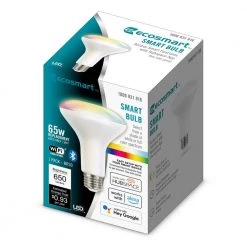 65-Watt Equivalent Smart Hubspace BR30 Color Changing CEC LED Light Bulb with Voice Control (1-Bulb) by EcoSmart 11 65-Watt Equivalent Smart Hubspace BR30 Color Changing CEC LED Light Bulb with Voice Control (1-Bulb) by EcoSmart -EcoSmart Sales white ecosmart led light bulbs 11br3065wrgbwh1 c3 1000