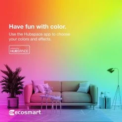 120-Watt Equivalent Smart Hubspace PAR38 Color Changing CEC LED Light Bulb with Voice Control (1-Bulb) by EcoSmart -EcoSmart Sales white ecosmart led light bulbs 11pr38120rgbwh1 66 1000