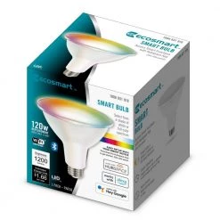 120-Watt Equivalent Smart Hubspace PAR38 Color Changing CEC LED Light Bulb with Voice Control (1-Bulb) by EcoSmart -EcoSmart Sales white ecosmart led light bulbs 11pr38120rgbwh1 c3 1000