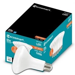 65-Watt Equivalent BR30 Dimmable ENERGY STAR LED Light Bulb Soft White (6-Pack) by EcoSmart -EcoSmart Sales white ecosmart led light bulbs a20br3065wesd26 c3 1000