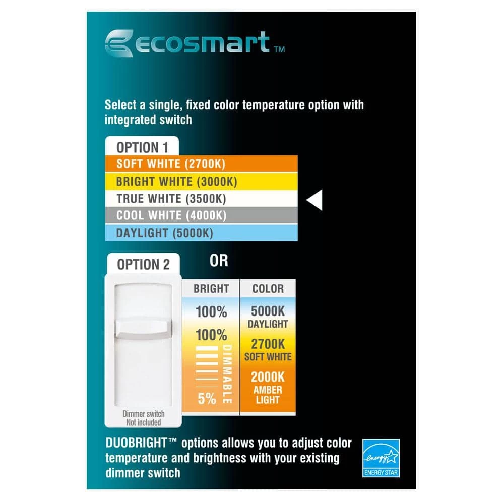 150-Watt Equivalent BR40 CEC Dimmable LED Light Bulb with Selectable Color Temperature Plus DuoBright (1-Pack) by EcoSmart 12 150-Watt Equivalent BR40 CEC Dimmable LED Light Bulb with Selectable Color Temperature Plus DuoBright (1-Pack) by EcoSmart - Image 10