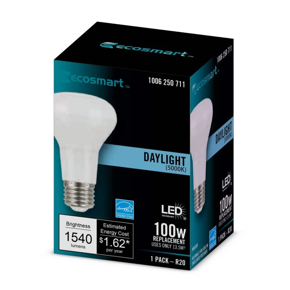 100-Watt Equivalent R20 CEC Dimmable LED Light Bulb in Daylight 5000K (1-Bulb) by EcoSmart 4 100-Watt Equivalent R20 CEC Dimmable LED Light Bulb in Daylight 5000K (1-Bulb) by EcoSmart - Image 2