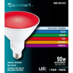 90-Watt Equivalent PAR38 RGB Multi-Color Non-Dimmable Flood LED Light Bulb with Selectable Color (1-Pack) by EcoSmart -EcoSmart Sales white ecosmart led light bulbs g110p38color6 c3 1000