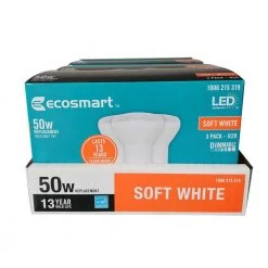 50-Watt Equivalent R20 Dimmable ENERGY STAR LED Light Bulb Soft White (3-Pack) by EcoSmart 11 50-Watt Equivalent R20 Dimmable ENERGY STAR LED Light Bulb Soft White (3-Pack) by EcoSmart -EcoSmart Sales white ecosmart led light bulbs r20 1d 7w e26 120v 2700k 1f 1000