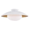 Cadence 9 in. 1-Light White Lustro/Gold Leaf Semi-Flush Mount with Opal Matte Shade by MITZI HUDSON VALLEY LIGHTING -EcoSmart Sales white lustro gold leaf mitzi hudson valley lighting flush mount lights h368601l wh gl 64 1000
