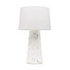 Naomi 26.75 in. 1-Light White Lustro/Gold Leaf Table Lamp with Off White Shade by MITZI HUDSON VALLEY LIGHTING -EcoSmart Sales white lustro gold leaf mitzi hudson valley lighting table lamps hl335201 wh gl 64 1000