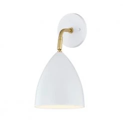 Gia 1-Light Aged Brass/White Wall Sconce by MITZI HUDSON VALLEY LIGHTING